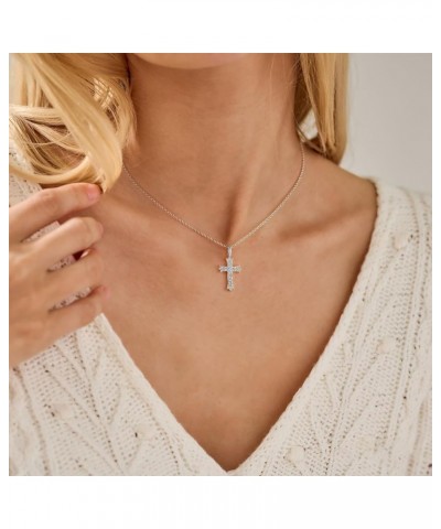 Cross Necklace for Women 18K Gold Plated Cute Cross Pendant Choker Necklaces Simple Trendy Everyday Jewelry Lace Cross-SL $8....