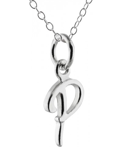 Sterling Silver Tiny Initial Letter Necklace for Women P $10.25 Necklaces