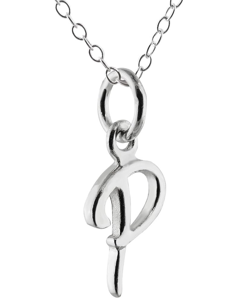 Sterling Silver Tiny Initial Letter Necklace for Women P $10.25 Necklaces