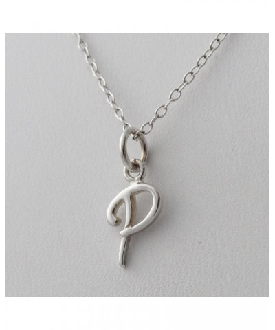 Sterling Silver Tiny Initial Letter Necklace for Women P $10.25 Necklaces