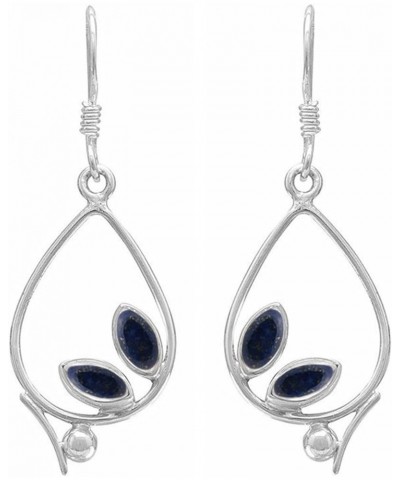 Natural Gemstones 925 Silver Overlay handmade Dangle Finish for Women Lapis Lazuli $9.53 Earrings