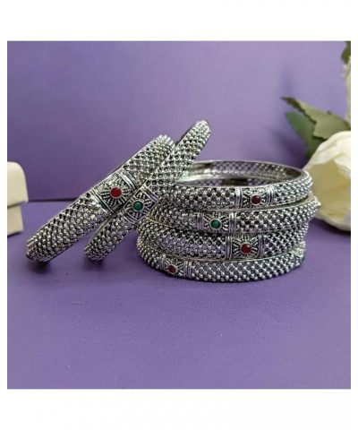 Boho Tribal Antique Oxidized Indian Jewelry Bracelet Bangle Set for Women Girls Multicolor (Set of 6 Pcs) 2-6 $11.66 Bracelets