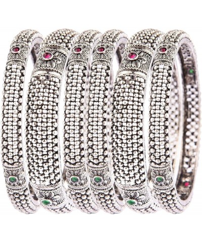 Boho Tribal Antique Oxidized Indian Jewelry Bracelet Bangle Set for Women Girls Multicolor (Set of 6 Pcs) 2-6 $11.66 Bracelets