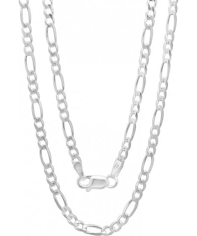 3mm Solid .925 Sterling Silver Flat Figaro Chain Necklace 20.0 Inches $23.00 Necklaces