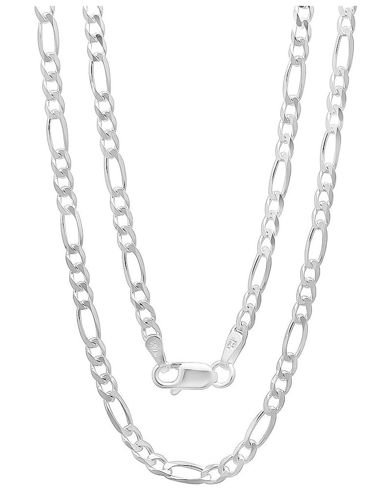 3mm Solid .925 Sterling Silver Flat Figaro Chain Necklace 20.0 Inches $23.00 Necklaces