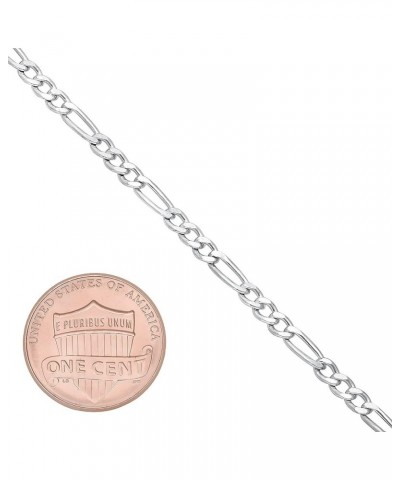 3mm Solid .925 Sterling Silver Flat Figaro Chain Necklace 20.0 Inches $23.00 Necklaces