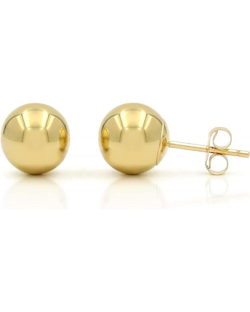 14K Yellow Gold Round Ball Studs 3mm - 10mm, Polished Smooth Earrings for Women, Butterfly Backing, 7mm $52.92 Earrings