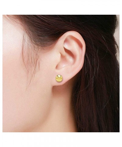 14K Yellow Gold Round Ball Studs 3mm - 10mm, Polished Smooth Earrings for Women, Butterfly Backing, 7mm $52.92 Earrings