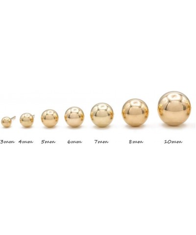 14K Yellow Gold Round Ball Studs 3mm - 10mm, Polished Smooth Earrings for Women, Butterfly Backing, 7mm $52.92 Earrings