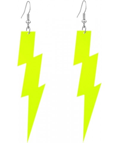 80s Neon Fluorescent Earrings Halloween Lightning Earrings Retro Acrylic Lightning Dangle Drop Earrings for Women Girls 80's ...