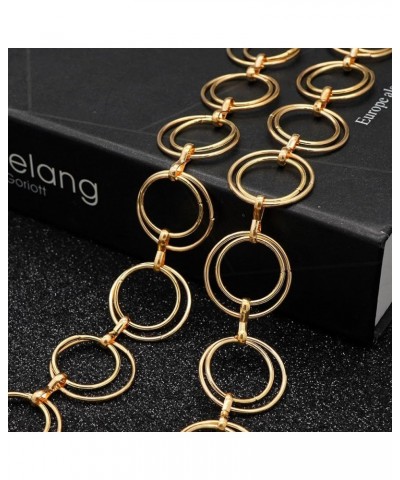 Metal Waist Chain for Women Chunky Belly Link Chain Belt for Dresses Gold 2 S: Length 105cm/41.3in $11.69 Body Jewelry