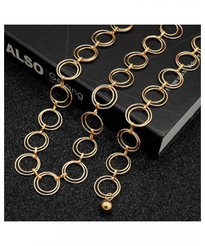 Metal Waist Chain for Women Chunky Belly Link Chain Belt for Dresses Gold 2 S: Length 105cm/41.3in $11.69 Body Jewelry