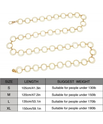 Metal Waist Chain for Women Chunky Belly Link Chain Belt for Dresses Gold 2 S: Length 105cm/41.3in $11.69 Body Jewelry