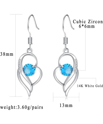 Drop Dangle Earrings for Women Girls Cubic Zircon Dangle Earrings 14K White Gold Plated Dainty Hanging Earrings Dangling Earr...