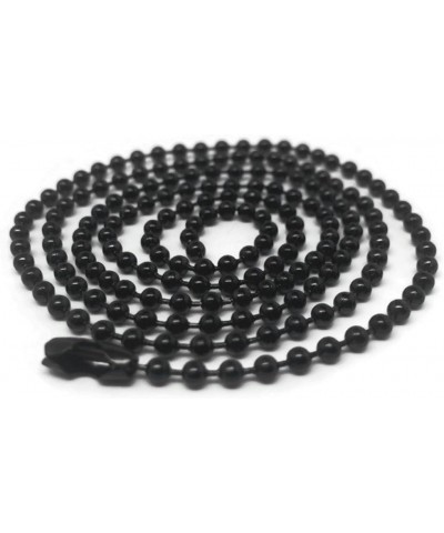 Black Stainless Steel Bead Chain Necklace 2.4mm Mens Womens Waterproof with Barrel Clasp 22 Inches $8.69 Necklaces