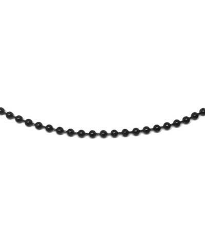 Black Stainless Steel Bead Chain Necklace 2.4mm Mens Womens Waterproof with Barrel Clasp 22 Inches $8.69 Necklaces