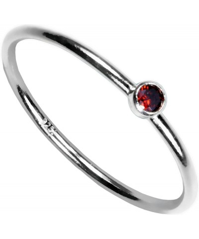 Sterling Silver Colors Cubic Zirconia Stacking Rings Orangey-Red-Color $8.42 Rings