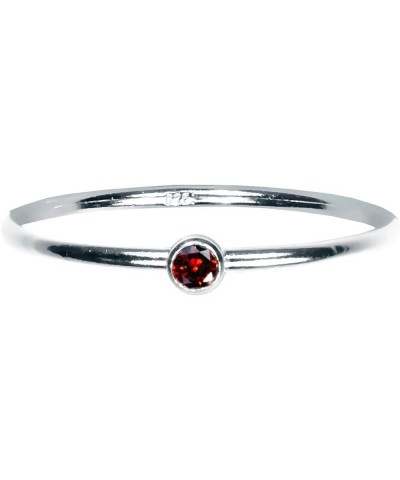 Sterling Silver Colors Cubic Zirconia Stacking Rings Orangey-Red-Color $8.42 Rings