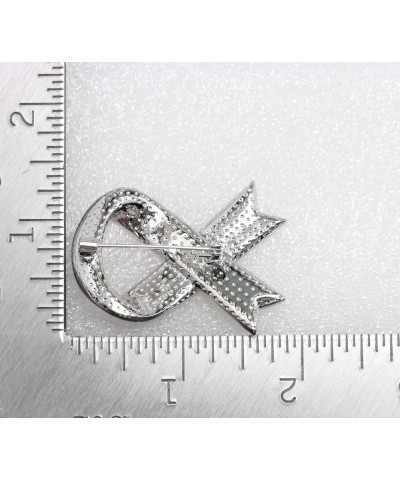 Gorgeous Rhinestone Crystal Awareness Ribbon Brooch Pin Peach $13.40 Brooches & Pins