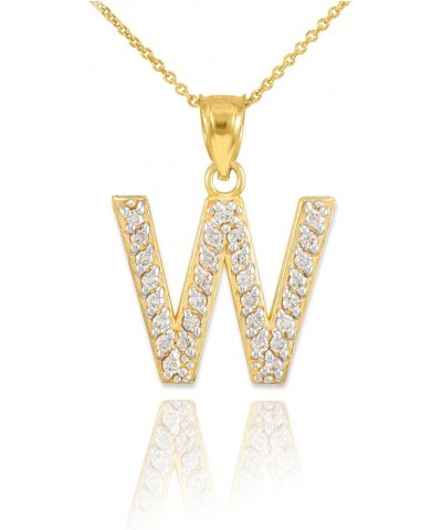 Dainty 10k Yellow Gold Diamond Initial Pendant Letter "A-Z" Necklace W $142.79 Necklaces