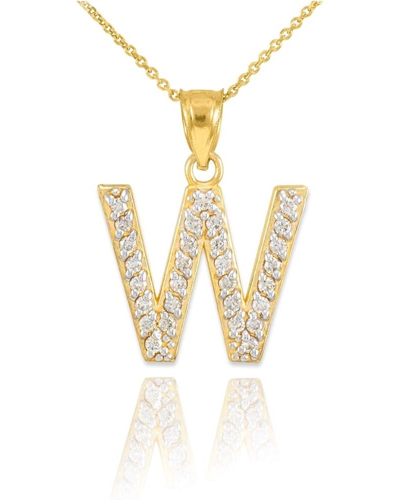 Dainty 10k Yellow Gold Diamond Initial Pendant Letter "A-Z" Necklace W $142.79 Necklaces