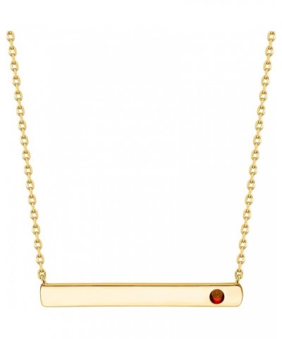 14K Gold Plated Crystal Birthstone Bar Necklace | Dainty Necklace | Gold Necklaces for Women | 14K Yellow Gold Plated 01. Jan...