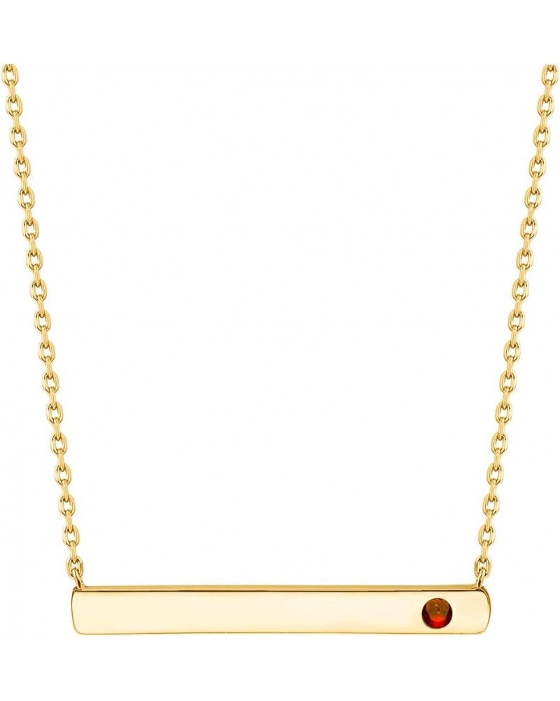 14K Gold Plated Crystal Birthstone Bar Necklace | Dainty Necklace | Gold Necklaces for Women | 14K Yellow Gold Plated 01. Jan...