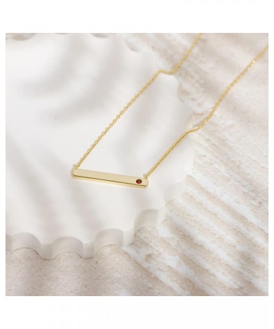 14K Gold Plated Crystal Birthstone Bar Necklace | Dainty Necklace | Gold Necklaces for Women | 14K Yellow Gold Plated 01. Jan...