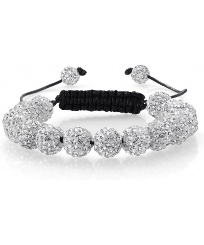 15 White Hip Hop Disco Ball Adjustable Pave Bracelet For Women $10.25 Bracelets