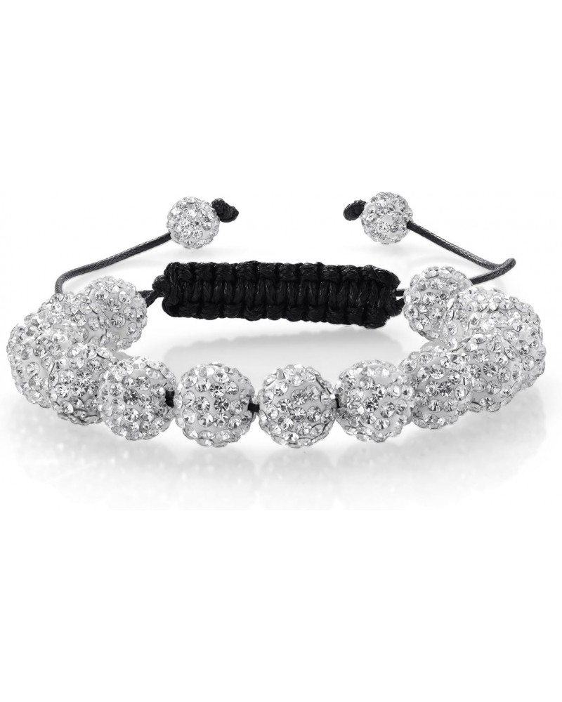 15 White Hip Hop Disco Ball Adjustable Pave Bracelet For Women $10.25 Bracelets