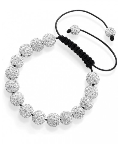 15 White Hip Hop Disco Ball Adjustable Pave Bracelet For Women $10.25 Bracelets