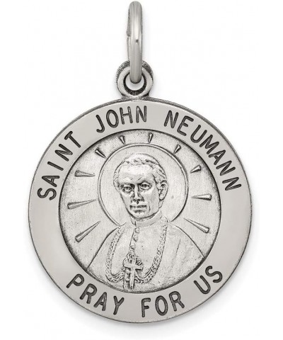 Sterling Silver Antiqued Saint John Neumann Medal 25mm 20mm style QC5745 $17.42 Pendants