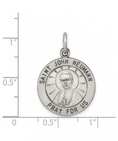 Sterling Silver Antiqued Saint John Neumann Medal 25mm 20mm style QC5745 $17.42 Pendants