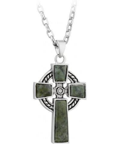 Irish Jewelry - Connemara Marble Cross Pendant $28.89 Necklaces