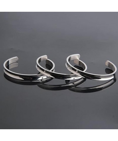 Hair Tie Bracelet Stainless Steel Grooved Cuff Bangle Gift for her (silver+rose gold) 3 PCS silver $10.88 Bracelets