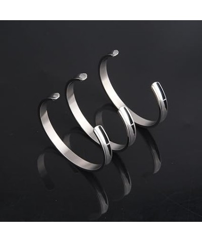 Hair Tie Bracelet Stainless Steel Grooved Cuff Bangle Gift for her (silver+rose gold) 3 PCS silver $10.88 Bracelets