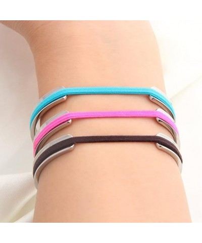 Hair Tie Bracelet Stainless Steel Grooved Cuff Bangle Gift for her (silver+rose gold) 3 PCS silver $10.88 Bracelets