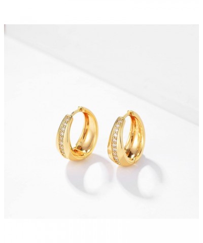 18K Gold Plated Huggie Earrings with Shining Cubic Zriconia Geometry Beads Star Hoop Earrings for Women Hoop CZ $8.97 Earrings