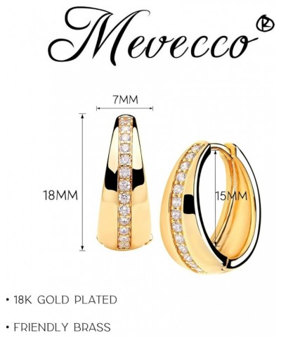 18K Gold Plated Huggie Earrings with Shining Cubic Zriconia Geometry Beads Star Hoop Earrings for Women Hoop CZ $8.97 Earrings