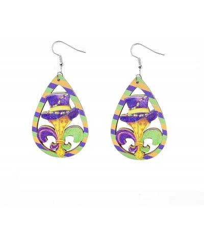 Mardi Gras Earrings for Women Mardi Gras Colorful Acrylic Drop Earrings Carnival Theme Beads Crocodile Lobster Star Balloon D...