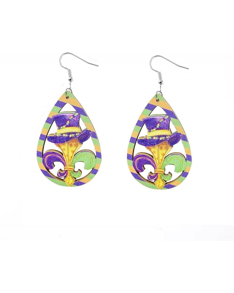 Mardi Gras Earrings for Women Mardi Gras Colorful Acrylic Drop Earrings Carnival Theme Beads Crocodile Lobster Star Balloon D...