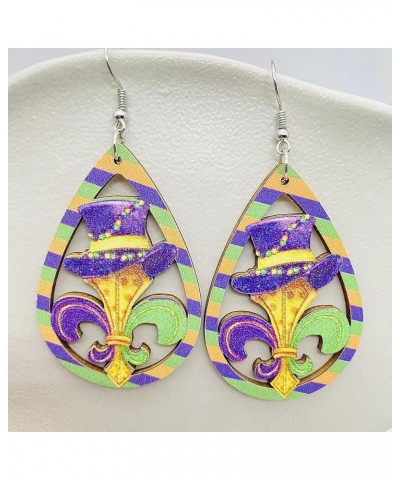 Mardi Gras Earrings for Women Mardi Gras Colorful Acrylic Drop Earrings Carnival Theme Beads Crocodile Lobster Star Balloon D...