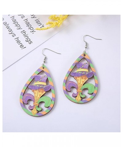 Mardi Gras Earrings for Women Mardi Gras Colorful Acrylic Drop Earrings Carnival Theme Beads Crocodile Lobster Star Balloon D...