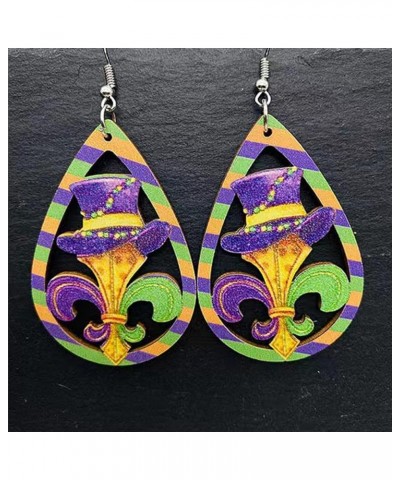 Mardi Gras Earrings for Women Mardi Gras Colorful Acrylic Drop Earrings Carnival Theme Beads Crocodile Lobster Star Balloon D...