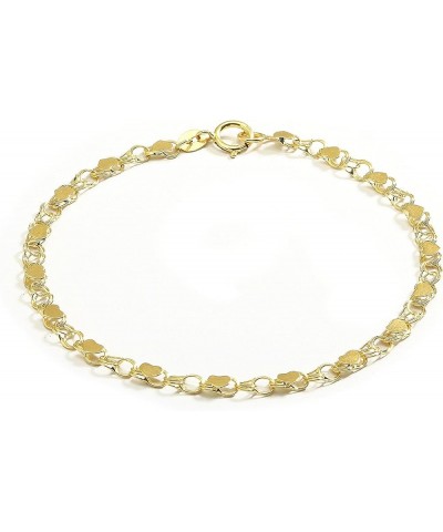 10k Fine Gold 3.5mm Heart Bracelet and Anklet for Women and Girls Yellow Gold 7.0 Inches $50.29 Anklets