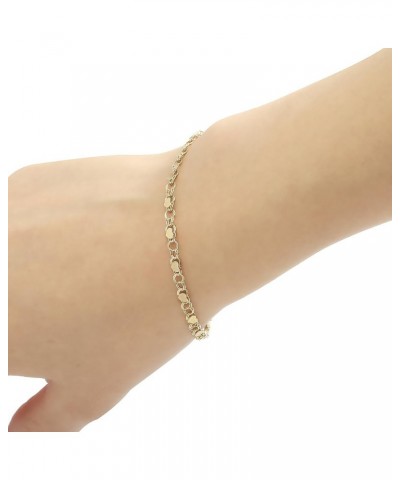 10k Fine Gold 3.5mm Heart Bracelet and Anklet for Women and Girls Yellow Gold 7.0 Inches $50.29 Anklets