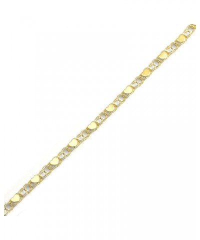 10k Fine Gold 3.5mm Heart Bracelet and Anklet for Women and Girls Yellow Gold 7.0 Inches $50.29 Anklets