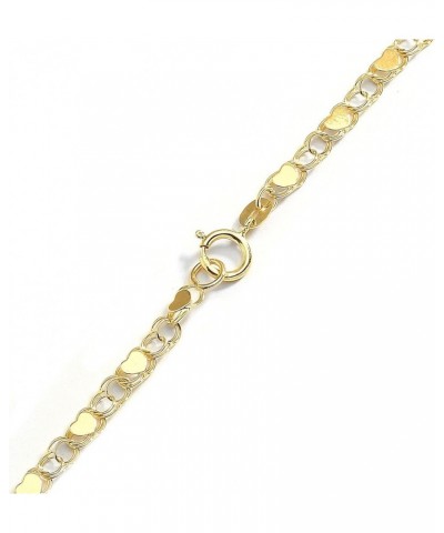 10k Fine Gold 3.5mm Heart Bracelet and Anklet for Women and Girls Yellow Gold 7.0 Inches $50.29 Anklets