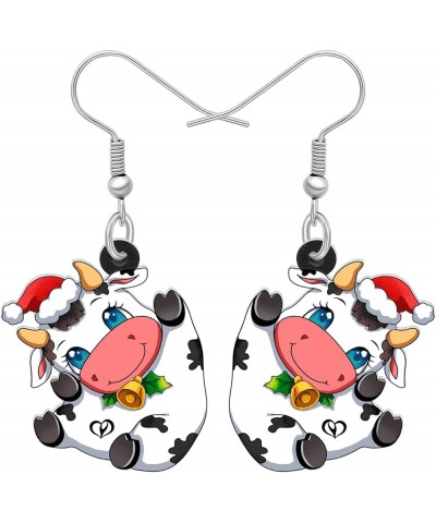 Acrylic Anime Dairy Cattle Cow Earrings Drop Dangle Farm Animal Jewelry For Women Girl Gift Charm Rainbow $6.47 Earrings