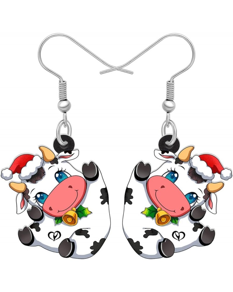 Acrylic Anime Dairy Cattle Cow Earrings Drop Dangle Farm Animal Jewelry For Women Girl Gift Charm Rainbow $6.47 Earrings